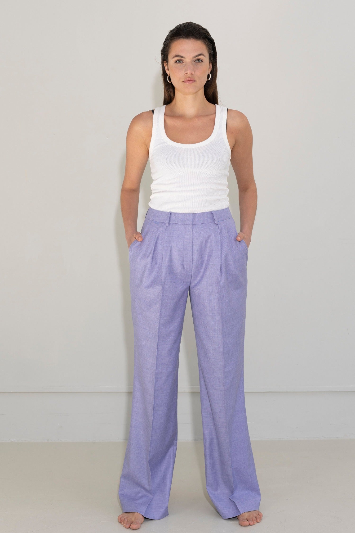 lilac trousers women