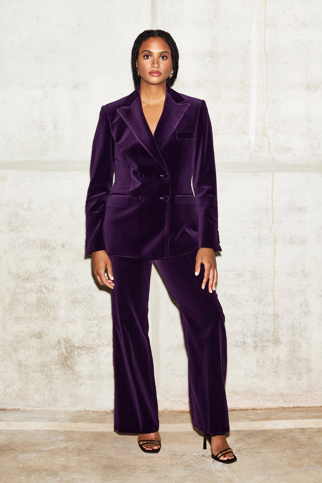 Purple velvet suit Loro Piana